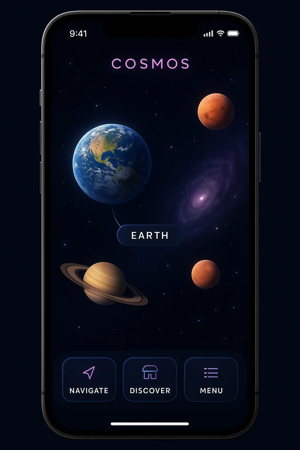 Cosmic Navigation Mockup